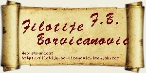Filotije Borvičanović vizit kartica